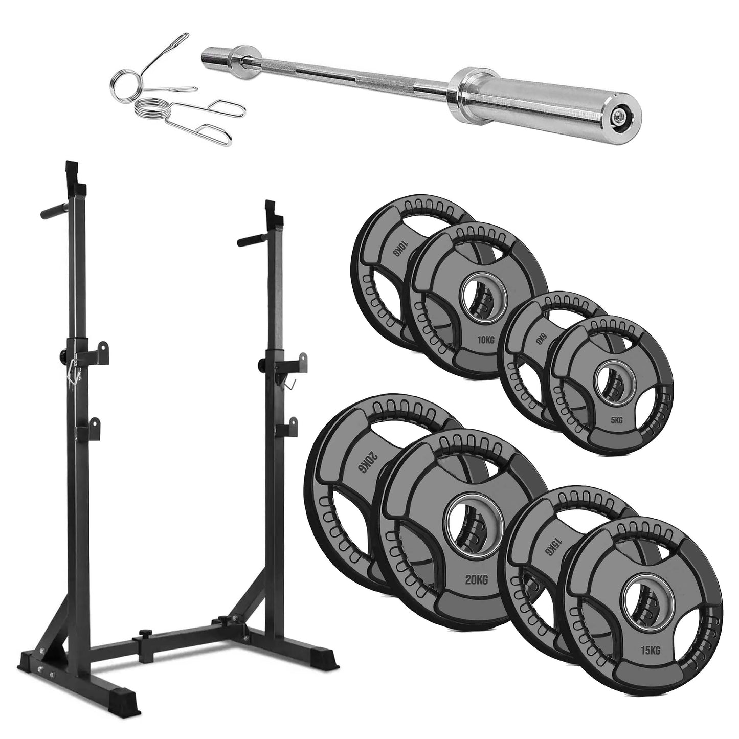 Heavy-Duty Half Squat Rack – Adjustable Strength Training Stand with Dip Station & Safety Spotters – 200KG Capacity – Height & Width Adjustable – Home Gym Power Rack Equipment