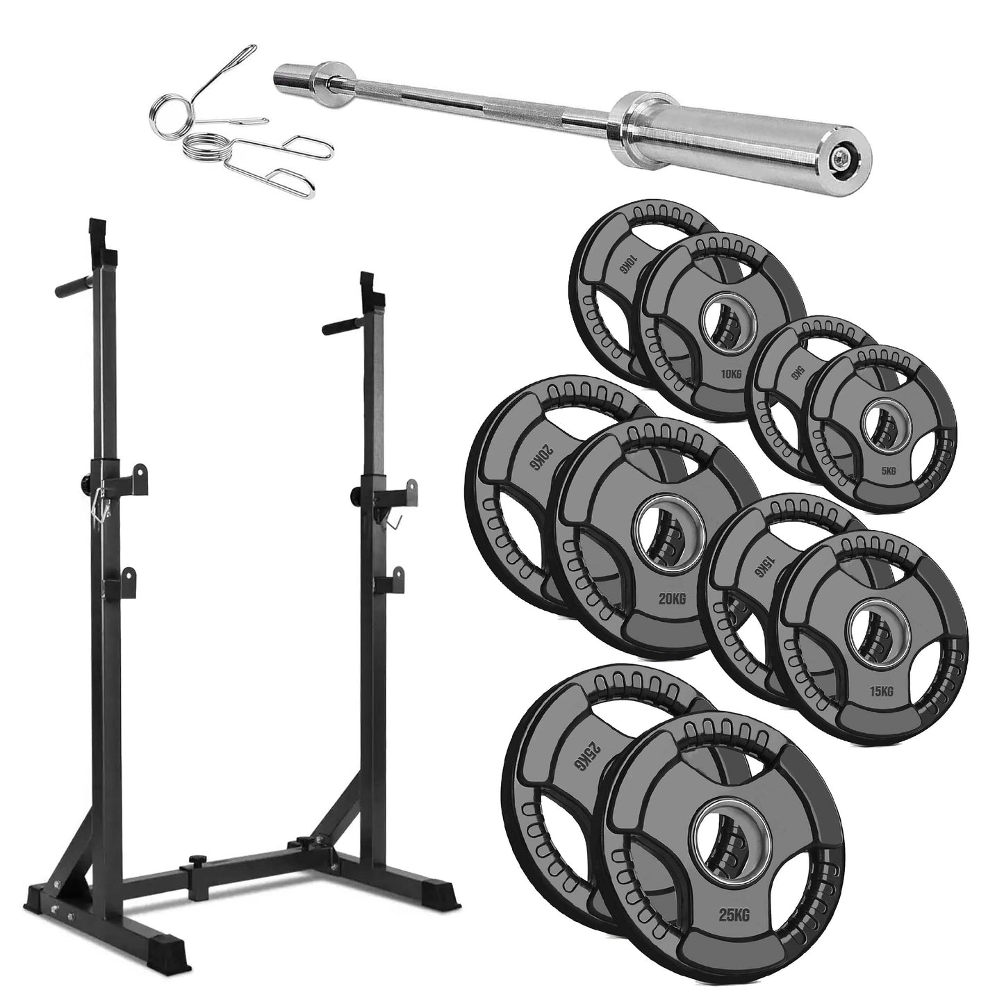 Heavy-Duty Half Squat Rack – Adjustable Strength Training Stand with Dip Station & Safety Spotters – 200KG Capacity – Height & Width Adjustable – Home Gym Power Rack Equipment