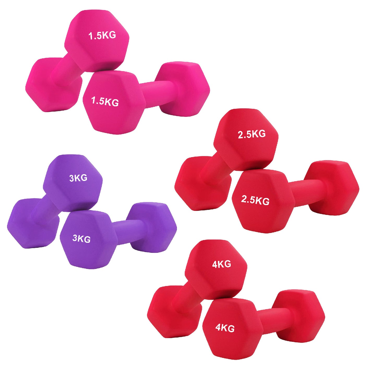 Neoprene Hex Dumbbells – Anti-Roll Non-Slip Hand Weights with Soft-Touch Grip – Available in Singles, Pairs & Sets – Premium Home Fitness Equipment