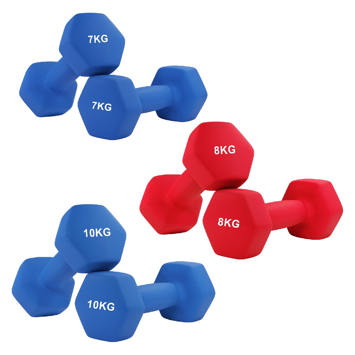 Neoprene Hex Dumbbells – Anti-Roll Non-Slip Hand Weights with Soft-Touch Grip – Available in Singles, Pairs & Sets – Premium Home Fitness Equipment