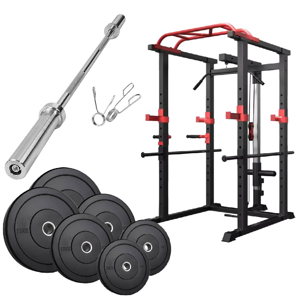 Power Multi Cage with Cable Pulley System – Heavy-Duty Adjustable Power Rack with Lat Pulldown & Multi-Grip Pull-Up Bar – Full-Body Strength Training Station for Home & Commercial Gyms