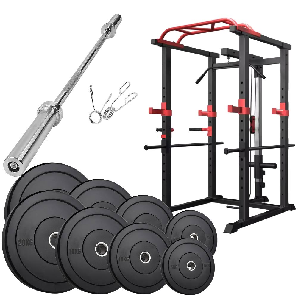 Power Multi Cage with Cable Pulley System – Heavy-Duty Adjustable Power Rack with Lat Pulldown & Multi-Grip Pull-Up Bar – Full-Body Strength Training Station for Home & Commercial Gyms