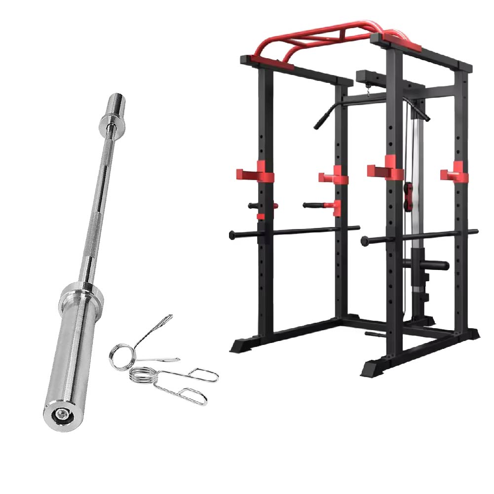 Power Multi Cage with Cable Pulley System – Heavy-Duty Adjustable Power Rack with Lat Pulldown & Multi-Grip Pull-Up Bar – Full-Body Strength Training Station for Home & Commercial Gyms