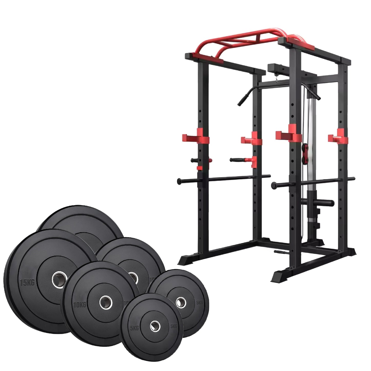 Power Multi Cage with Cable Pulley System – Heavy-Duty Adjustable Power Rack with Lat Pulldown & Multi-Grip Pull-Up Bar – Full-Body Strength Training Station for Home & Commercial Gyms