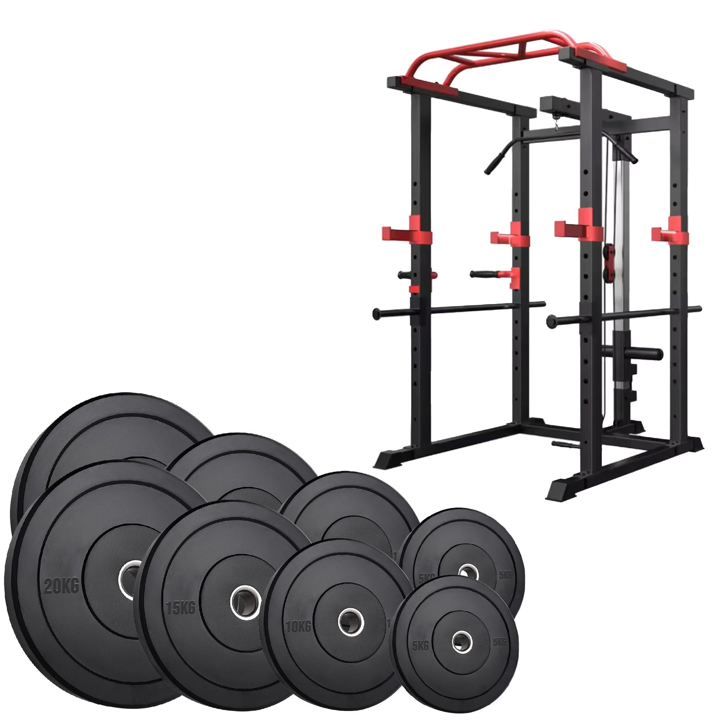 Power Multi Cage with Cable Pulley System – Heavy-Duty Adjustable Power Rack with Lat Pulldown & Multi-Grip Pull-Up Bar – Full-Body Strength Training Station for Home & Commercial Gyms