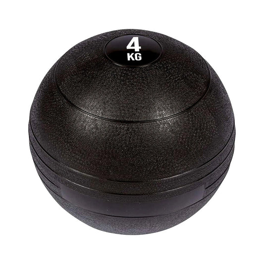 Black exercise ball with '4 KG' marking on a white background