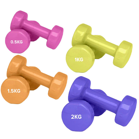 Neoprene Vinyl Dumbbell Set – Multi-Coloured Hex Weights with Non-Slip Grip – 6kg to 38kg – Premium Home Gym for Yoga, Pilates & Strength Training