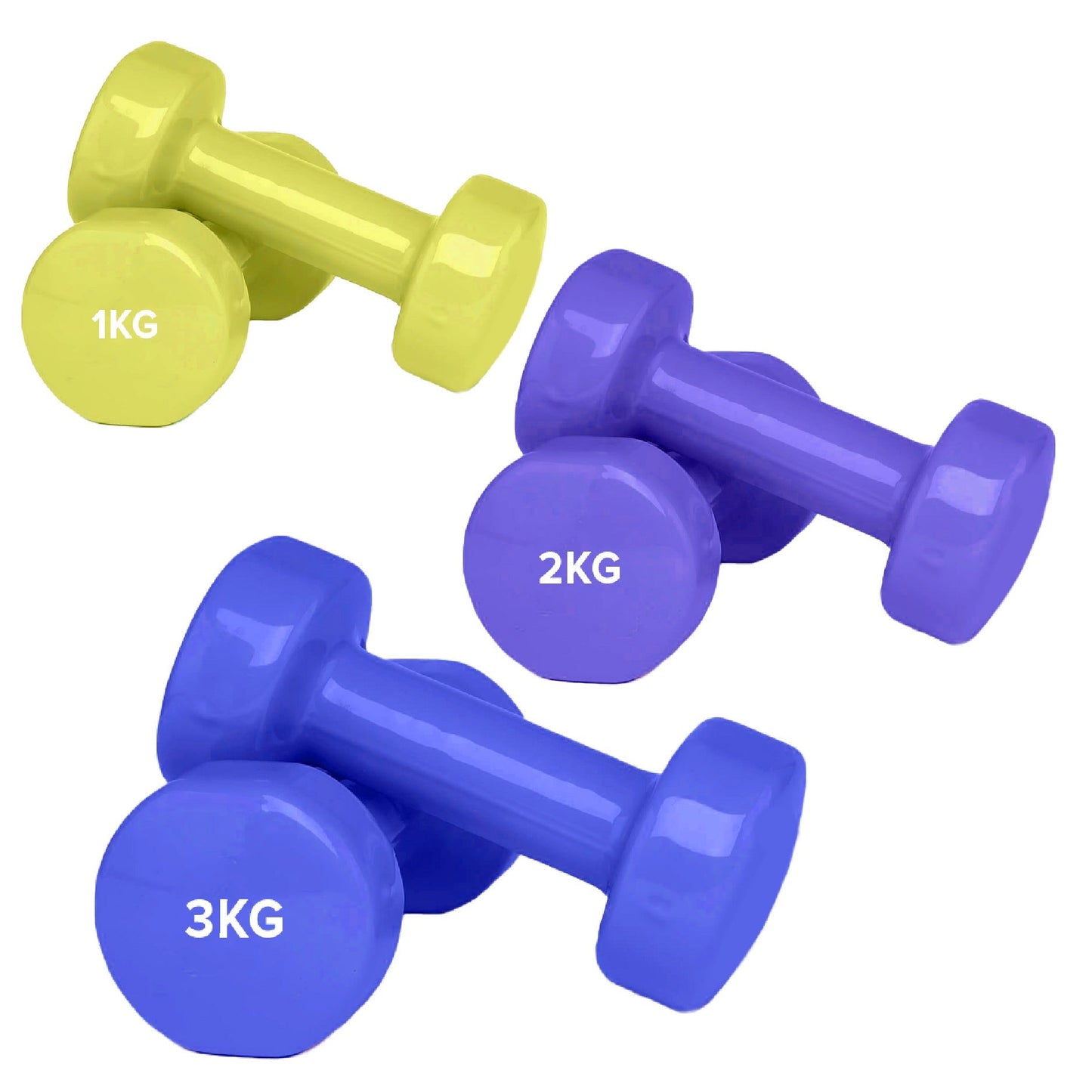 Neoprene Vinyl Dumbbell Set – Multi-Coloured Hex Weights with Non-Slip Grip – 6kg to 38kg – Premium Home Gym for Yoga, Pilates & Strength Training