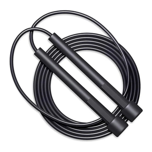 Black jump rope on a white background