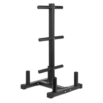 Olympic Weight Tree & Barbell Storage Rack – Heavy-Duty 3-Tier Plate Organizer for 2-Inch Olympic Weights – 200kg Capacity – Space-Saving Home Gym Rack with Integrated Bar Holders