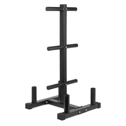 Olympic Weight Tree & Barbell Storage Rack – Heavy-Duty 3-Tier Plate Organizer for 2-Inch Olympic Weights – 200kg Capacity – Space-Saving Home Gym Rack with Integrated Bar Holders