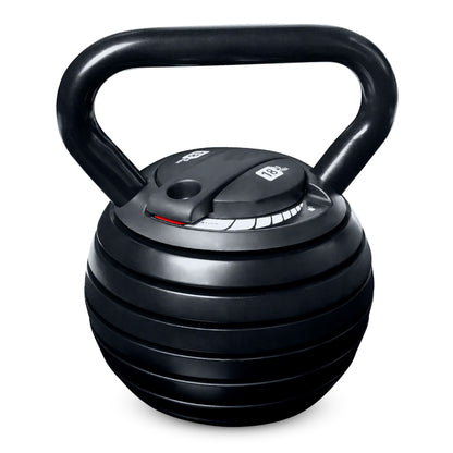 18kg Adjustable Kettlebell Weight Set – 7-in-1 Space-Saving Home Gym Equipment – Quick-Lock System for Fast Adjustments from 3.6kg to 18kg – Premium Cast Iron Build with Ergonomic Handle Grip