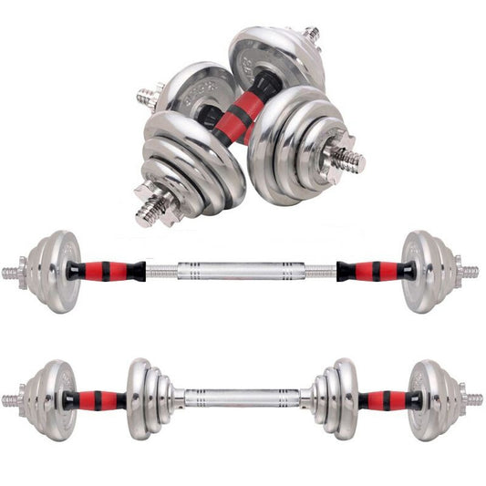 20kg Adjustable Cast Iron Dumbbell & Barbell Set – Spinlock Weights, Steel Bars, Versatile Strength Training for Home Gym & Personal Fitness Space