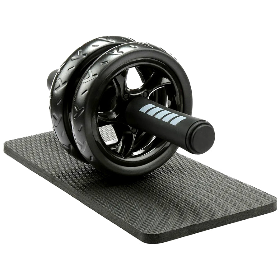 Pro Double-Wheel Ab Roller with Knee Mat – Rebound Core Trainer with Adjustable Resistance Bands – Silent Non-Slip Wheels – Home Gym Ab Workout Equipment for Men & Women