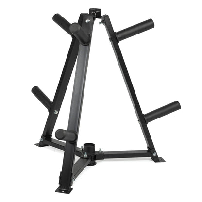 Vertical Weight Disc & Dumbbell Storage Rack – Heavy-Duty 300kg Capacity Organizer – Space-Saving Home Gym Rack with 6 Secure Fasten Clamps – Compact Design for 5cm Weight Plates