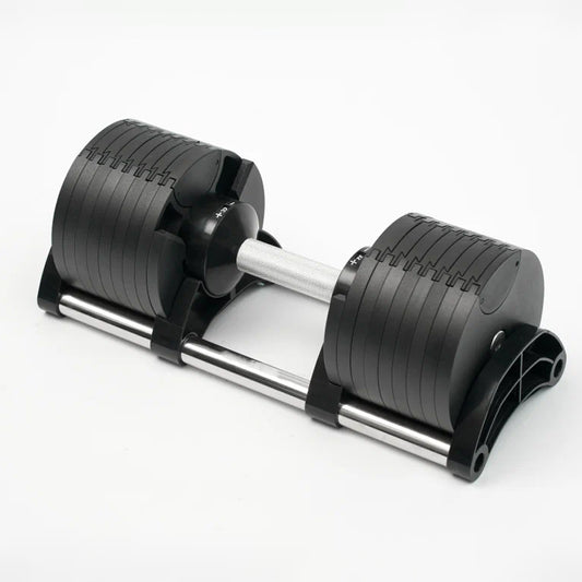 Round Adjustable Dumbbell – Solid Steel Weight | Single Unit | 24kg to 45kg Options | Rotatory Adjustment | Scratch-Resistant Home Gym Dumbbell