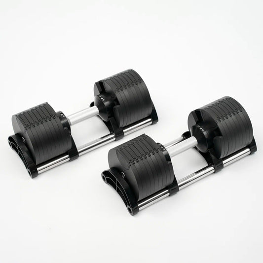 Round Adjustable Dumbbell – Solid Steel Weight | Single Unit | 24kg to 45kg Options | Rotatory Adjustment | Scratch-Resistant Home Gym Dumbbell