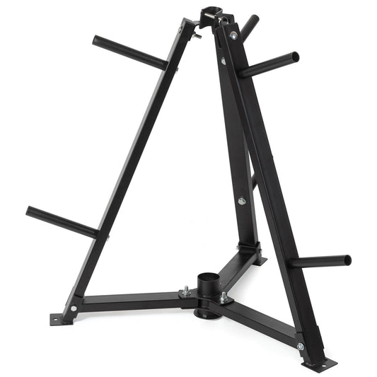 Vertical Weight Disc & Dumbbell Storage Rack – Heavy-Duty 300kg Capacity Organizer – Space-Saving Home Gym Rack with 6 Secure Fasten Clamps – Compact Design for 5cm Weight Plates