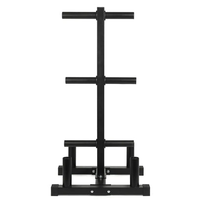 Olympic Weight Tree & Barbell Storage Rack – Heavy-Duty 3-Tier Plate Organizer for 2-Inch Olympic Weights – 200kg Capacity – Space-Saving Home Gym Rack with Integrated Bar Holders