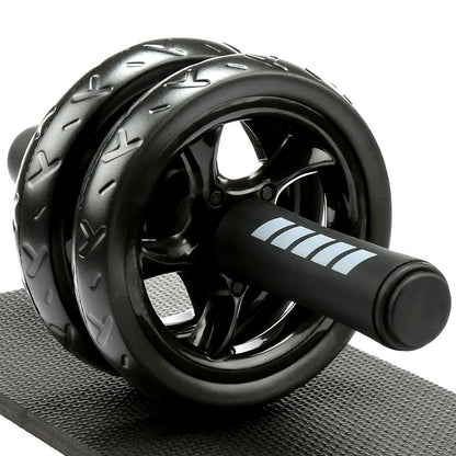 Pro Double-Wheel Ab Roller with Knee Mat – Rebound Core Trainer with Adjustable Resistance Bands – Silent Non-Slip Wheels – Home Gym Ab Workout Equipment for Men & Women