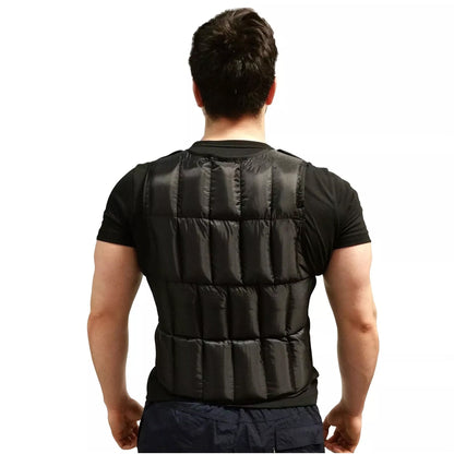 Premium Adjustable Weighted Vest 10kg–20kg – 38-Bag Custom Resistance System – Ideal for Running, CrossFit & Strength Training – Durable Black Design with Reflective Detailing