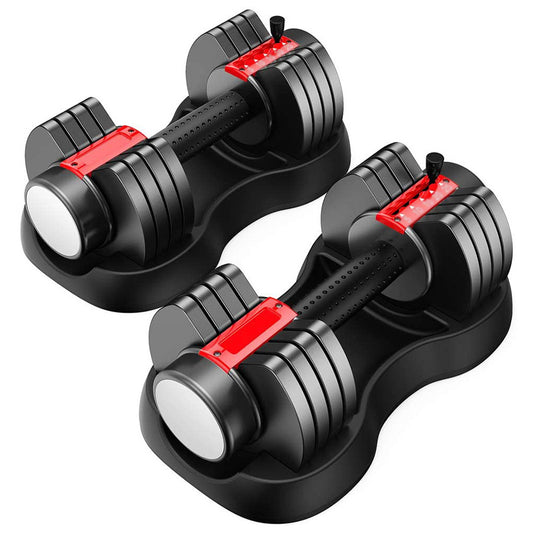 12.5kg Adjustable Dumbbell – 5-in-1 Quick Dial Dumbbell Set with Safety Lock, Non-Slip Grip, Space-Saving Design for Strength Training at Home