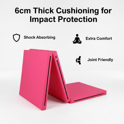 Extra Thick Tri‑Fold Yoga Mat – Non‑Slip PU Foam Gym Mat