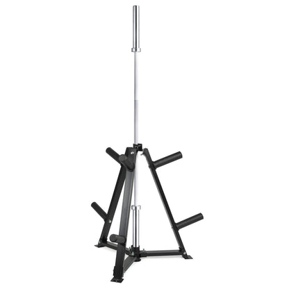 Vertical Weight Disc & Dumbbell Storage Rack – Heavy-Duty 300kg Capacity Organizer – Space-Saving Home Gym Rack with 6 Secure Fasten Clamps – Compact Design for 5cm Weight Plates