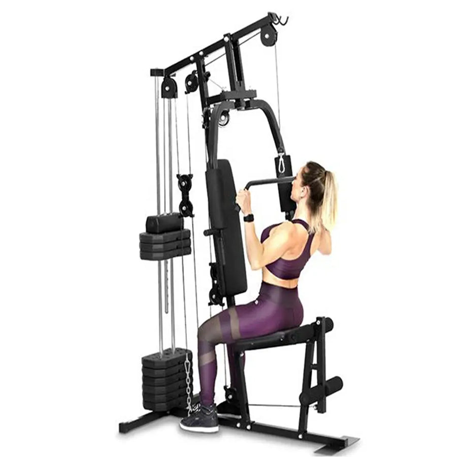 Essential Multi Gym Station – Full Body Home Workout Machine with 45kg/66kg Weight Stack – Chest Press, Lat Pulldown & Leg Developer – Heavy-Duty Steel Construction for Strength Training
