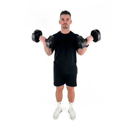 Round Adjustable Dumbbell – Solid Steel Weight | Single Unit | 24kg to 45kg Options | Rotatory Adjustment | Scratch-Resistant Home Gym Dumbbell