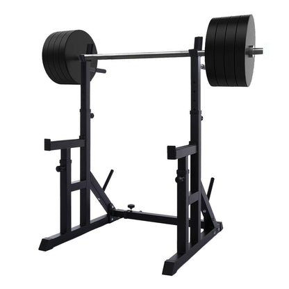 Premium Adjustable Squat & Bench Press Rack – Heavy-Duty Stand with Safety Spotters & Dip Bars – Multi-Position Power Rack for Squats & Lifting – Reinforced Steel Frame for Home Gym Training
