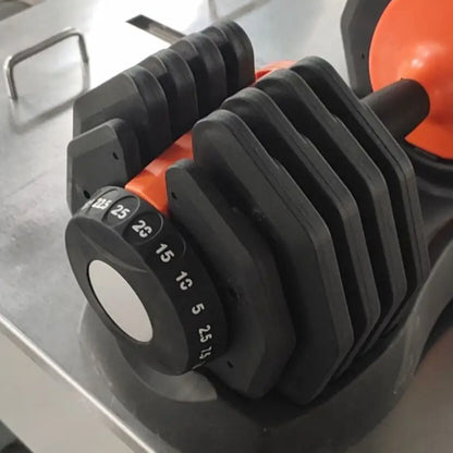 25kg Adjustable Dumbbells Pair – 10-in-1, 2.5–25kg Range, Quick Dial, Safety Lock & Anti-Slip for Home Gym