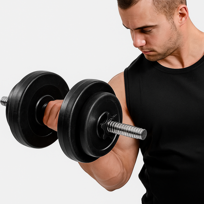 65kg Chrome Adjustable Dumbbell & Barbell Weight Set – Rust-Resistant, Anti-Slip Bars, Multi-Use Home Gym Equipment for Strength Training & Fitness
