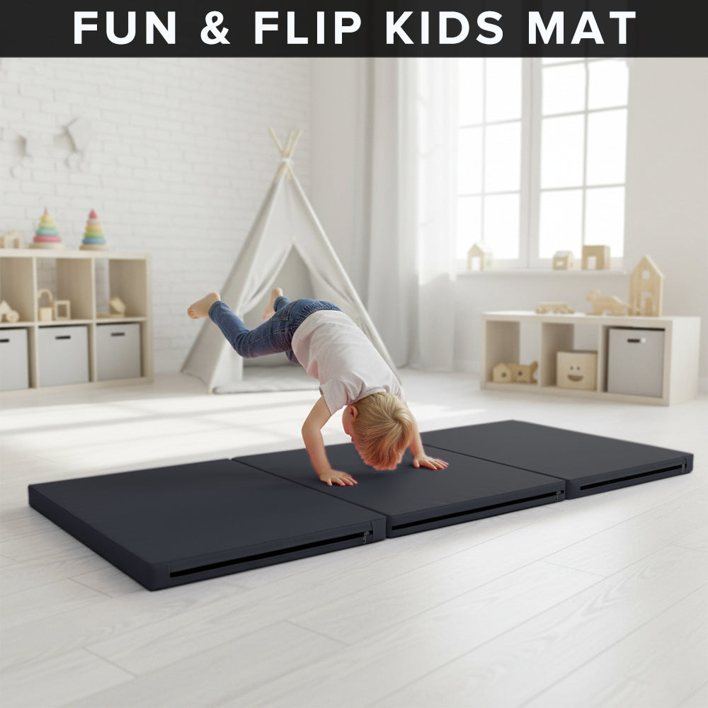 Extra Thick Tri‑Fold Yoga Mat – Non‑Slip PU Foam Gym Mat