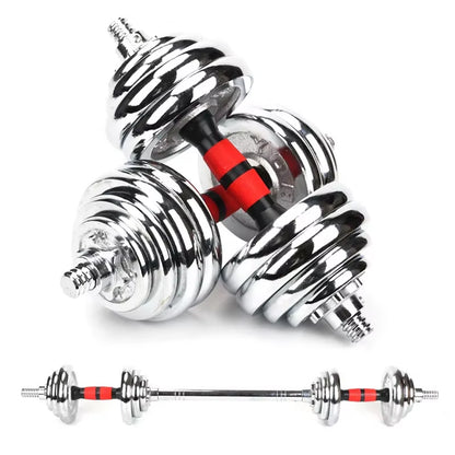 20kg Adjustable Cast Iron Dumbbell & Barbell Set – Spinlock Weights, Steel Bars, Versatile Strength Training for Home Gym & Personal Fitness Space