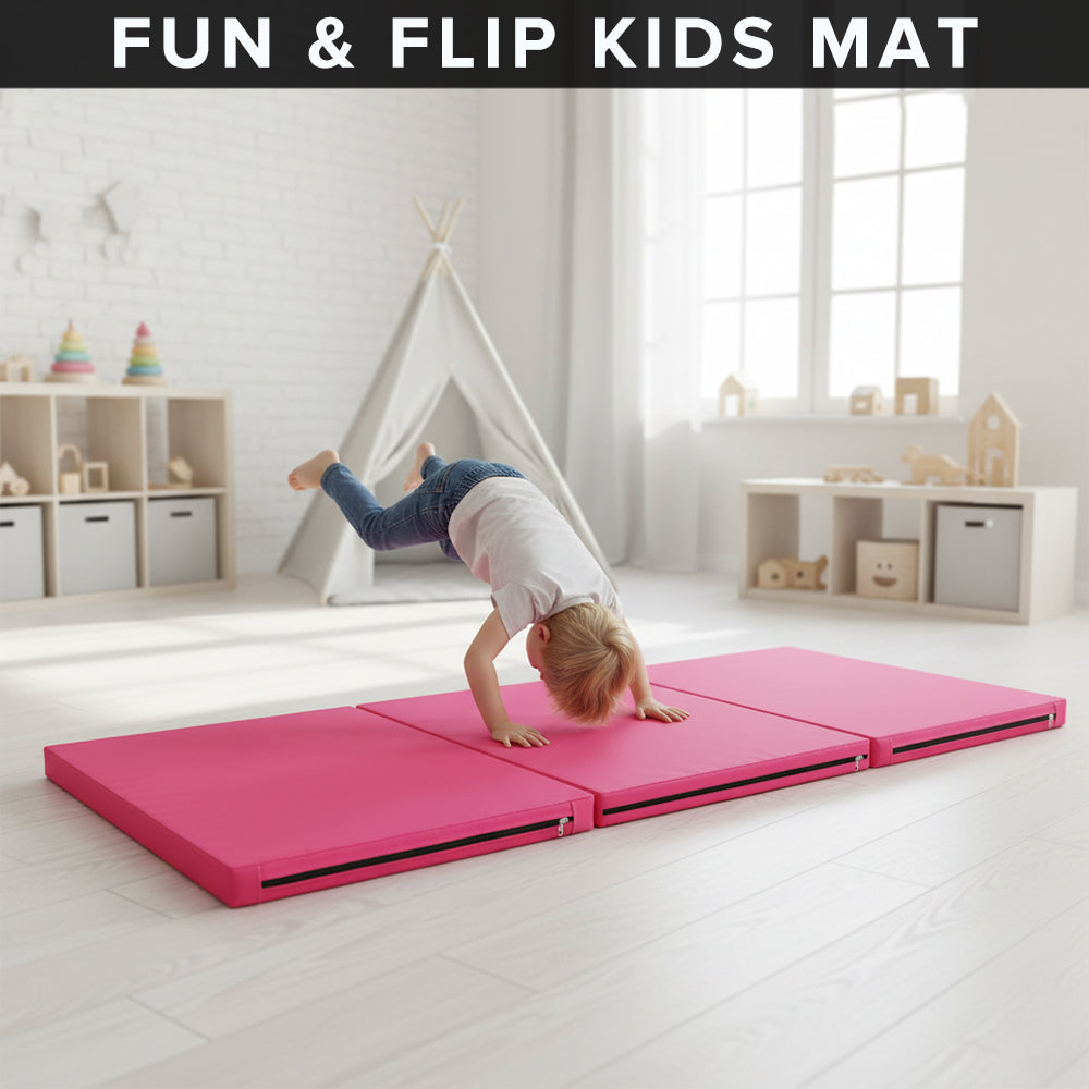 Extra Thick Tri‑Fold Yoga Mat – Non‑Slip PU Foam Gym Mat