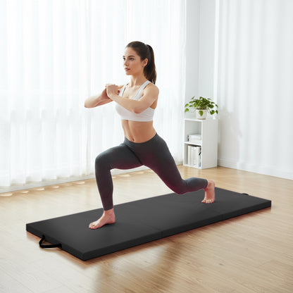Extra Thick Tri‑Fold Yoga Mat – Non‑Slip PU Foam Gym Mat