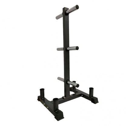 Olympic Weight Tree & Barbell Storage Rack – Heavy-Duty 3-Tier Plate Organizer for 2-Inch Olympic Weights – 200kg Capacity – Space-Saving Home Gym Rack with Integrated Bar Holders