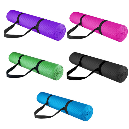 15mm Extra-Thick Yoga Mat with Strap – Non-Slip NBR Foam for Yoga, Pilates & Floor Exercises – Joint-Friendly & Eco-Friendly Design