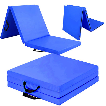 Extra Thick Tri‑Fold Yoga Mat – Non‑Slip PU Foam Gym Mat
