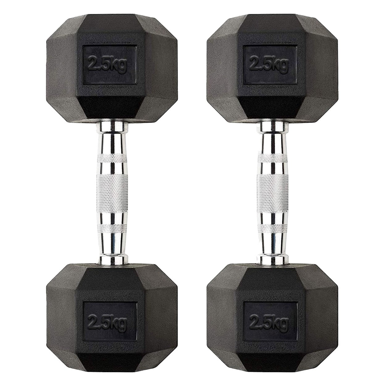 2.5kg Rubber Hex Dumbbell for Home Gym & Strength Training – Durable Anti-Roll Weights for Fitness & Muscle Building