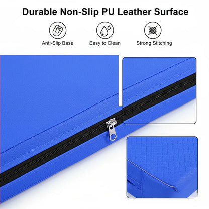 Extra Thick Tri‑Fold Yoga Mat – Non‑Slip PU Foam Gym Mat