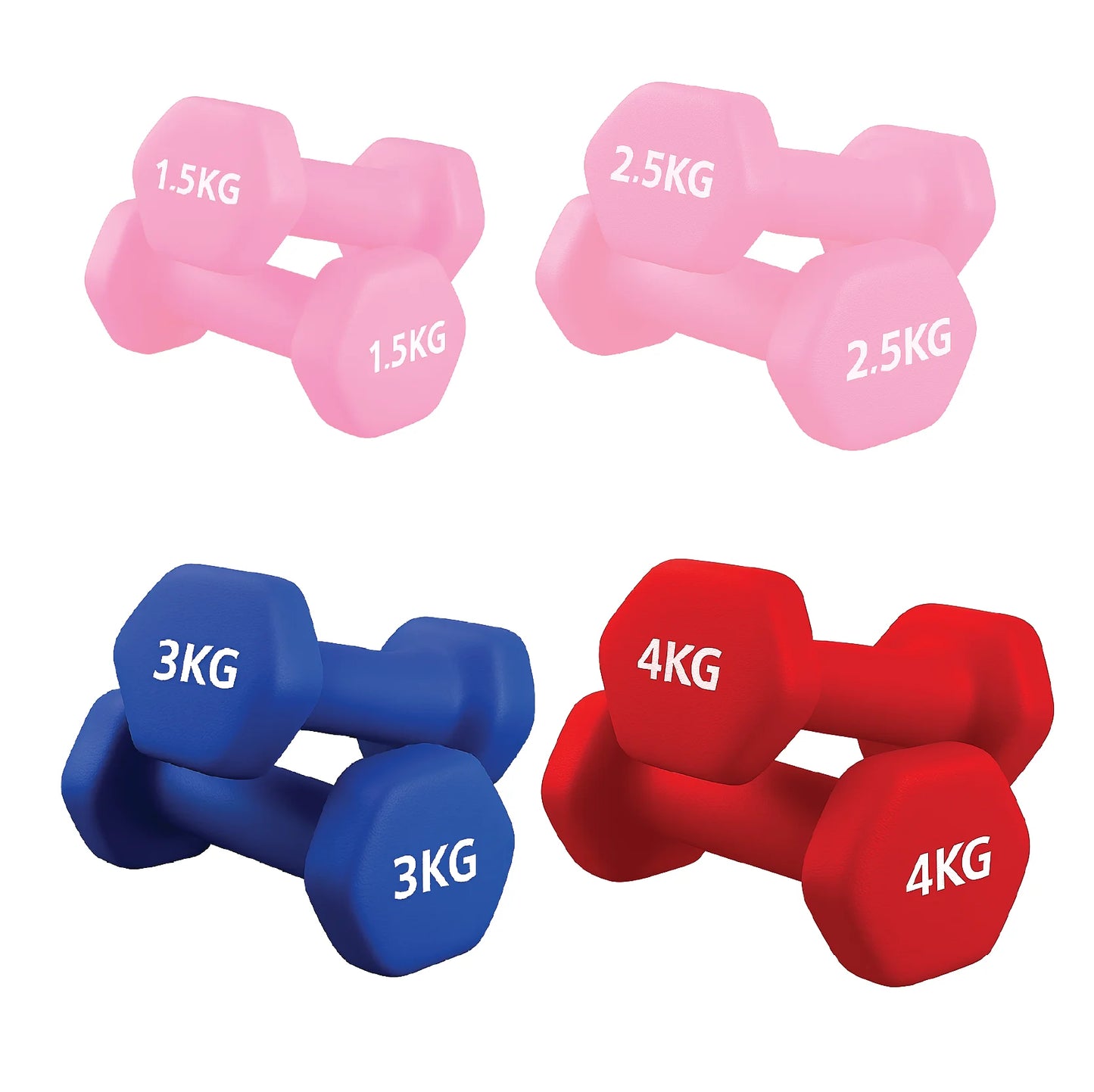Neoprene Hex Dumbbells – Anti-Roll Non-Slip Hand Weights with Soft-Touch Grip – Available in Singles, Pairs & Sets – Premium Home Fitness Equipment