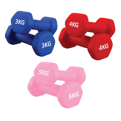 Neoprene Hex Dumbbells – Anti-Roll Non-Slip Hand Weights with Soft-Touch Grip – Available in Singles, Pairs & Sets – Premium Home Fitness Equipment