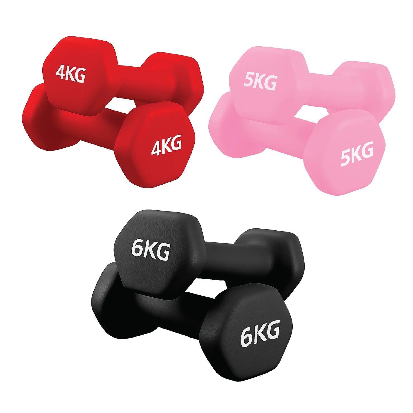Neoprene Hex Dumbbells – Anti-Roll Non-Slip Hand Weights with Soft-Touch Grip – Available in Singles, Pairs & Sets – Premium Home Fitness Equipment