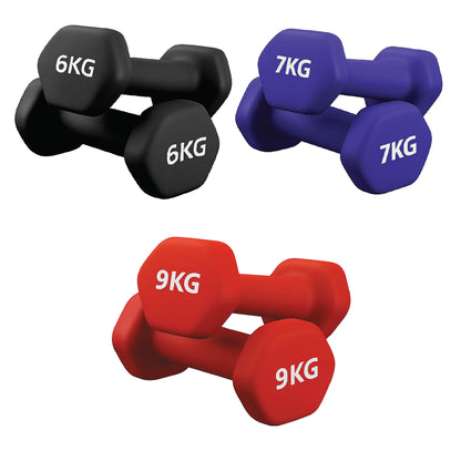 Neoprene Hex Dumbbells – Anti-Roll Non-Slip Hand Weights with Soft-Touch Grip – Available in Singles, Pairs & Sets – Premium Home Fitness Equipment