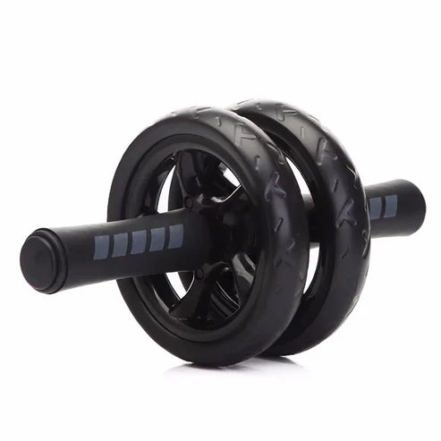 Black ab roller on a white background