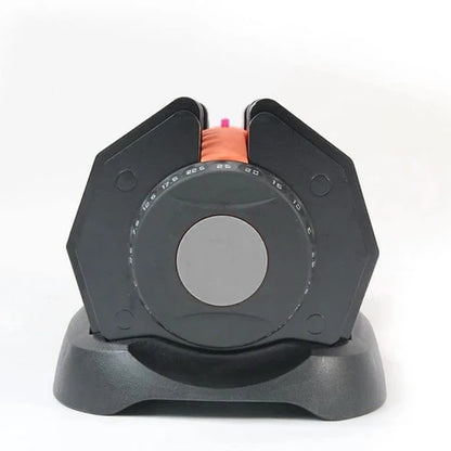 Black and gray tool with a circular component on a white background