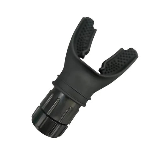 Black adjustable clamp on a white background