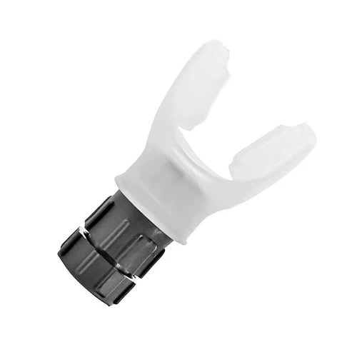 White and black plastic tool on a white background